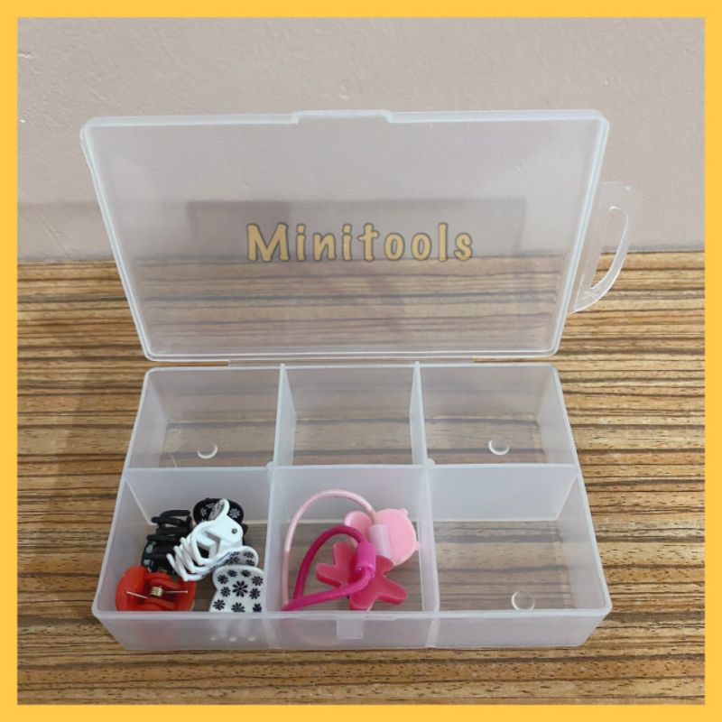 Kotak Plastik 6 Sekat Mini / Kotak Obat / Kotak Manik Manik