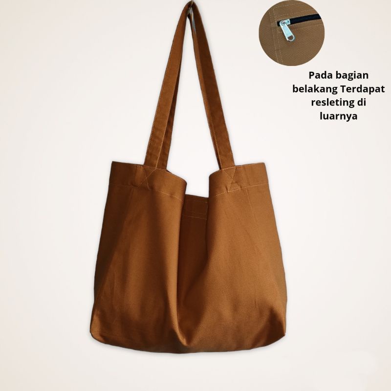 TAS TOTE BAG WANITA / Nudiebag / totebag kanvas polos BAHAN TEBAL