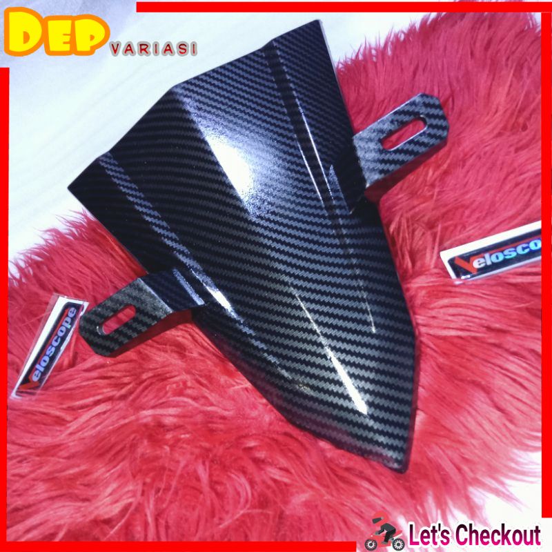 Cover Dudukan Plat Nomor Carbon Honda Beat Deluxe Street LED 2020/2021/2022