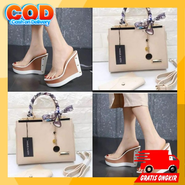 Wesges Import Premium Sepatu Wiges Perempuan Kekinian Wedges Ibu2 Arisan Wedged Ibuibu Pengajian Sen