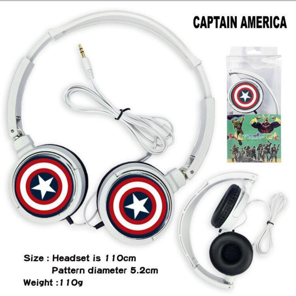 HEADPHONE BANDO/HEADSETKARAKTER SPIDERMAN/ BATMAN/IRONMAN/NARUTO/AVENGERS/MARSMELLOW/VENOM/MONSTER