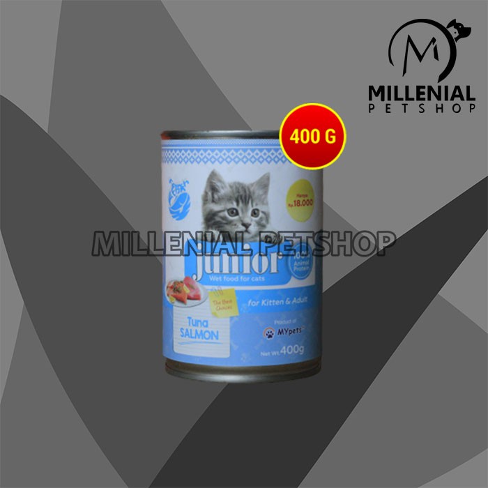 Makanan Kucing Basah Junior Wet Food Kaleng 400 Gram Non Whiskas