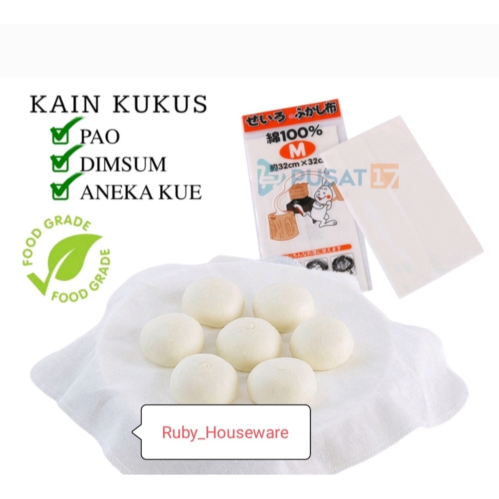 KAIN KUKUS PAO ROTI KUE PANGSIT / KAIN ANTI LENGKET / KAIN KUKUSAN / KAIN DIMSUM