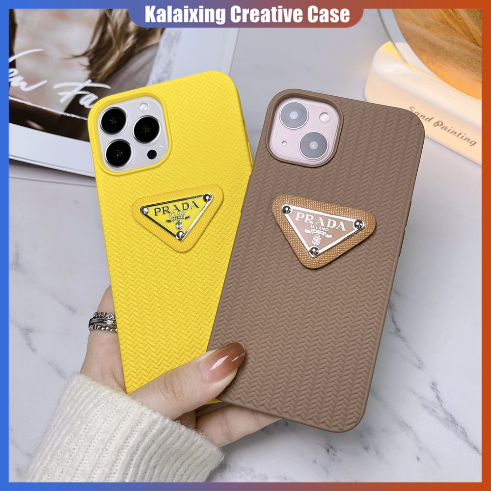 Casing Prada 3D Motif Rajut Silikon Untuk iPhone 14 Pro Max14Plus 13Pro 12promax 11xx Xr Xs Max7 8 Plus Case Soft Back Cover