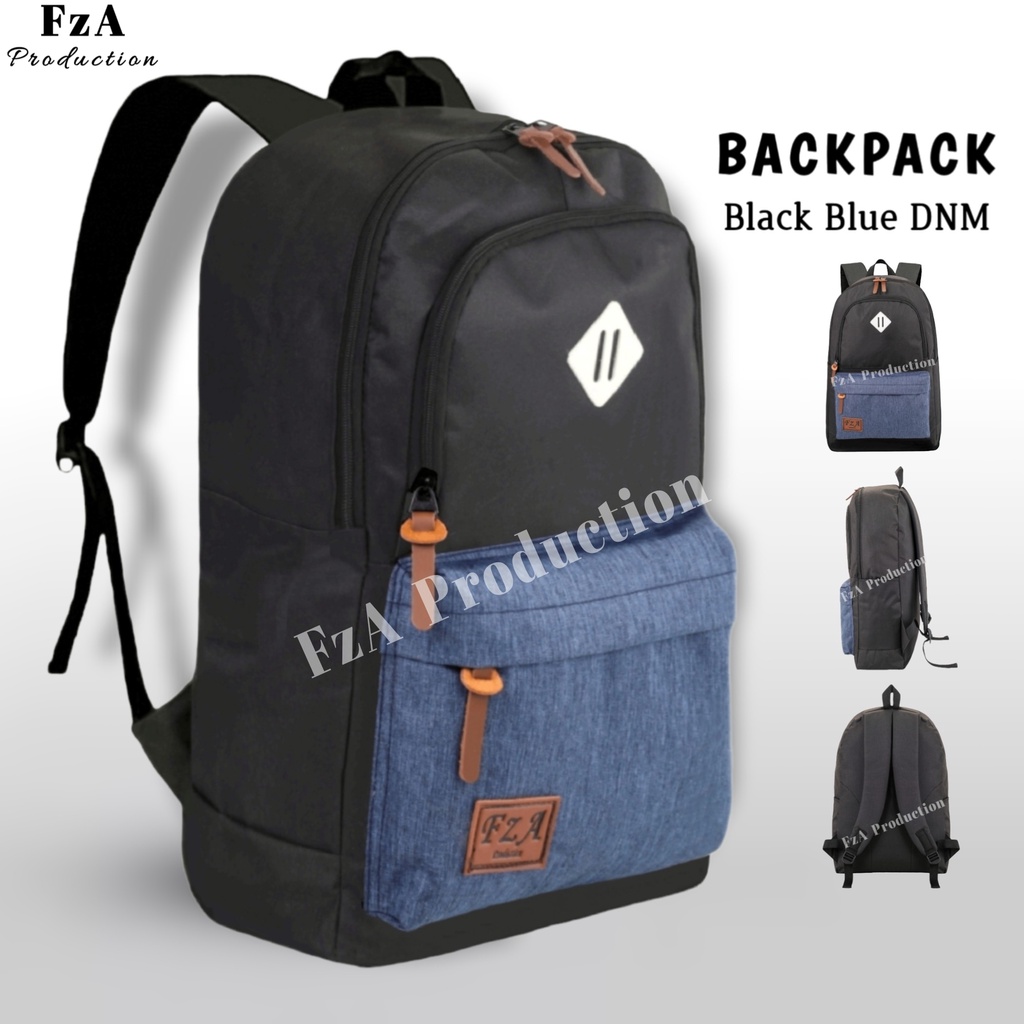 Tas Ransel Punggung Distro Casual Pria Wanita / Tas Ransel Laptop Original - FzA Gratis Jam Tangan Sport