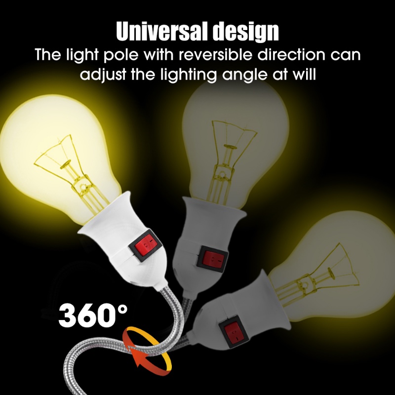 [Hot Sale] US/EU Plug E27 Socket Lamp Bulb Holder/Stop Kontak Lampu Sekrup Hemat Energi Dengan Saklar/Base Bohlam Plug In Universal