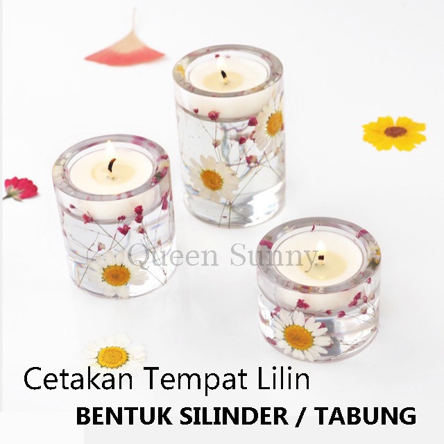Cetakan Tempat Lilin Candle Holder Bulat Silinder Tabung Mold Resin Bahan Silikon Mould Silicone