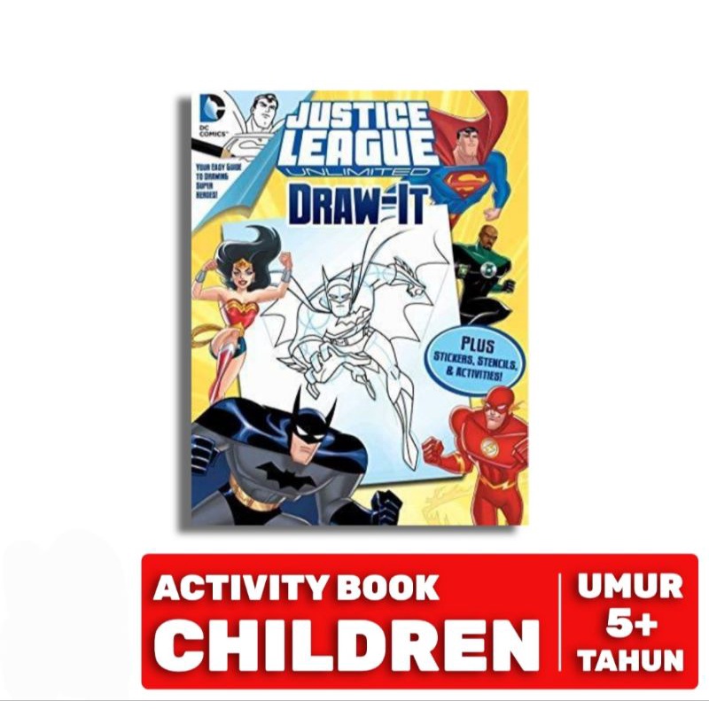 

Justice League Draw It - includes stencils and stickers