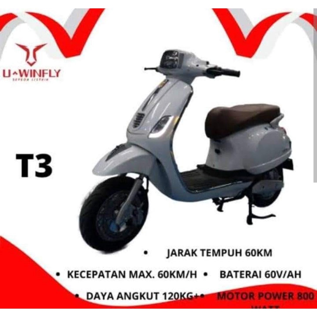 Motor Listrik Uwinfly T3 Vespa Baterai 60V20Ah