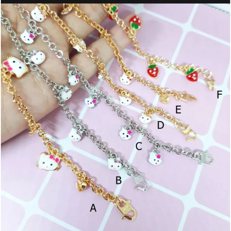 Gelang anak perempuan model rumbai gold / silver