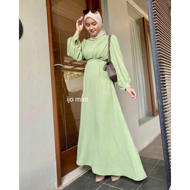 VS - SHANUM GAMIS WANITA MUSLIM TERBARU / MAXY POLOS DRESS MUSLIM CREPE PREMIUM