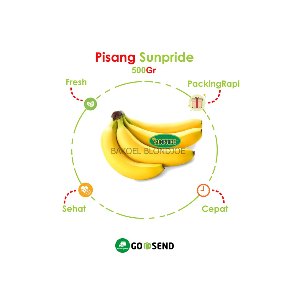 

PISANG SUN PRIDE BERAT 500gr / CAVENDISH / BANANA / FRESH FRUIT / FRUIT / BUAH BUAHAN SEGAR