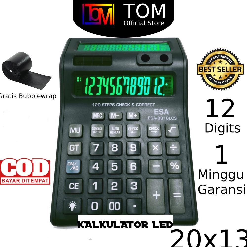 

KALKULATOR DIGITAL LED 2 LAYAR 12 DIGIT ESA - KALKULATOR CHECK / CALCULATOR DAGANG BESAR / KAKULATOR TERLARISS...,,,,,