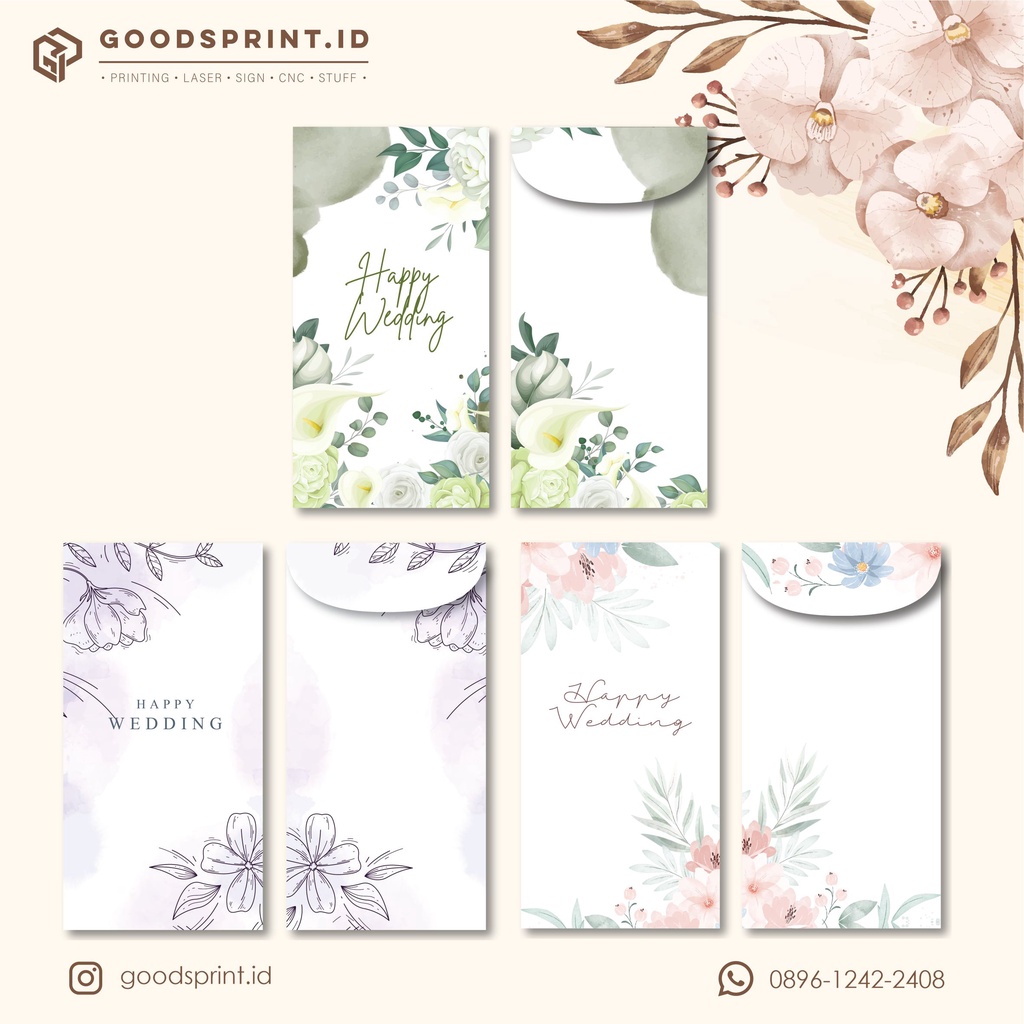 ISI 6 PCS Amplop Kondangan Angpao Wedding Amplop Custom Angpau Birthday Custom