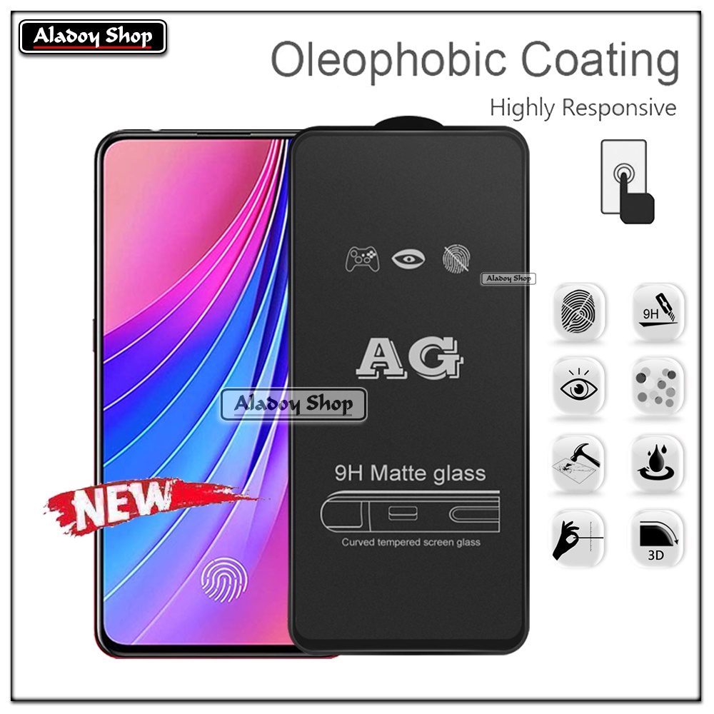 Paket 3IN1 Tempered Glass Layar Matte Anti Glare VIVO V15 PRO Free Tempered Glass Camera dan Skin Carbon