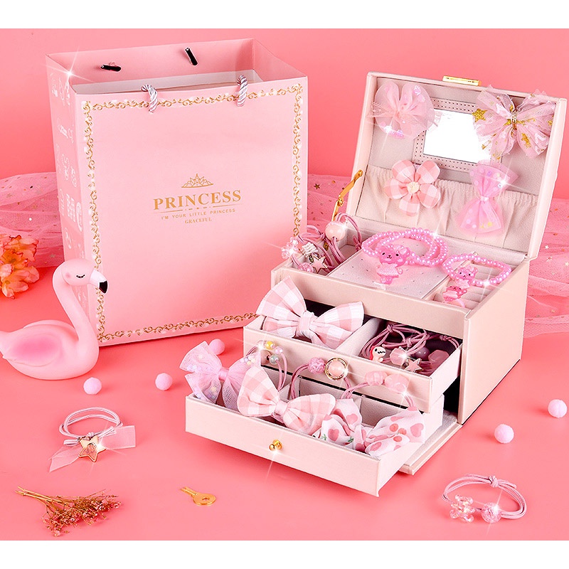 Mini Princess Box Aksesoris Ikat Rambut Jepit Rambut Anak Cewek Anti Air