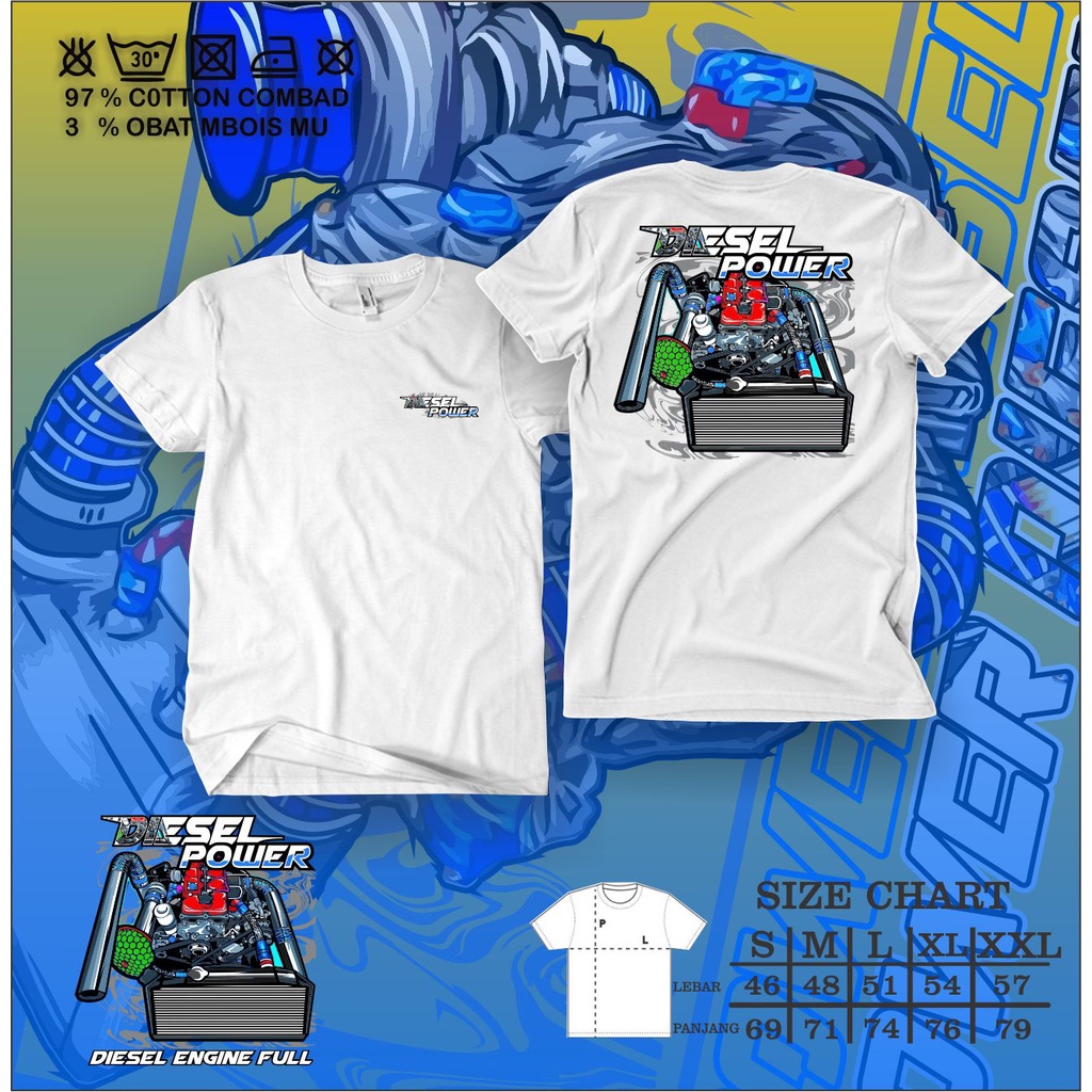 Kaos Diesel Power Kaos mobil Otomotif Disel Power  kaos mesin diesel / kaos terbaik