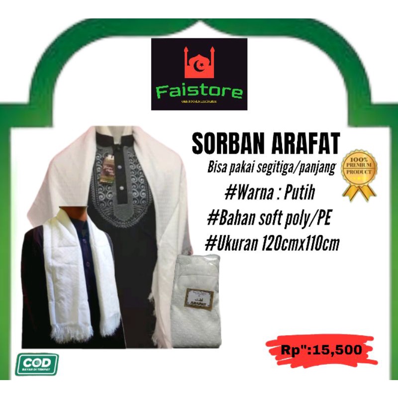 Sorban-Arafat/Peci batok/Paket putih/Sorban imamah Sholat