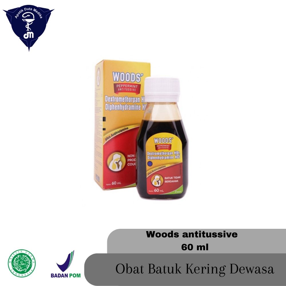 WOODS PEPPERMINT ANTITUSIVE 60 ML SIRUP/OBAT BATUK DEWASA/BATUK TIDAK BERDAHAK DEWASA/BATUK ALERGI D
