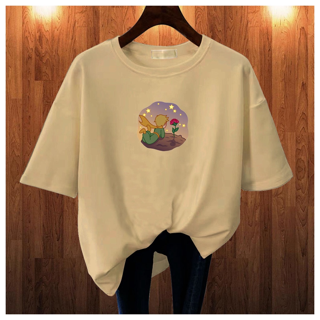 CALVIERO SHOP - BAJU KAOS ATASAN WANITA PRINT LITTLE BOY GALAXY PRINT