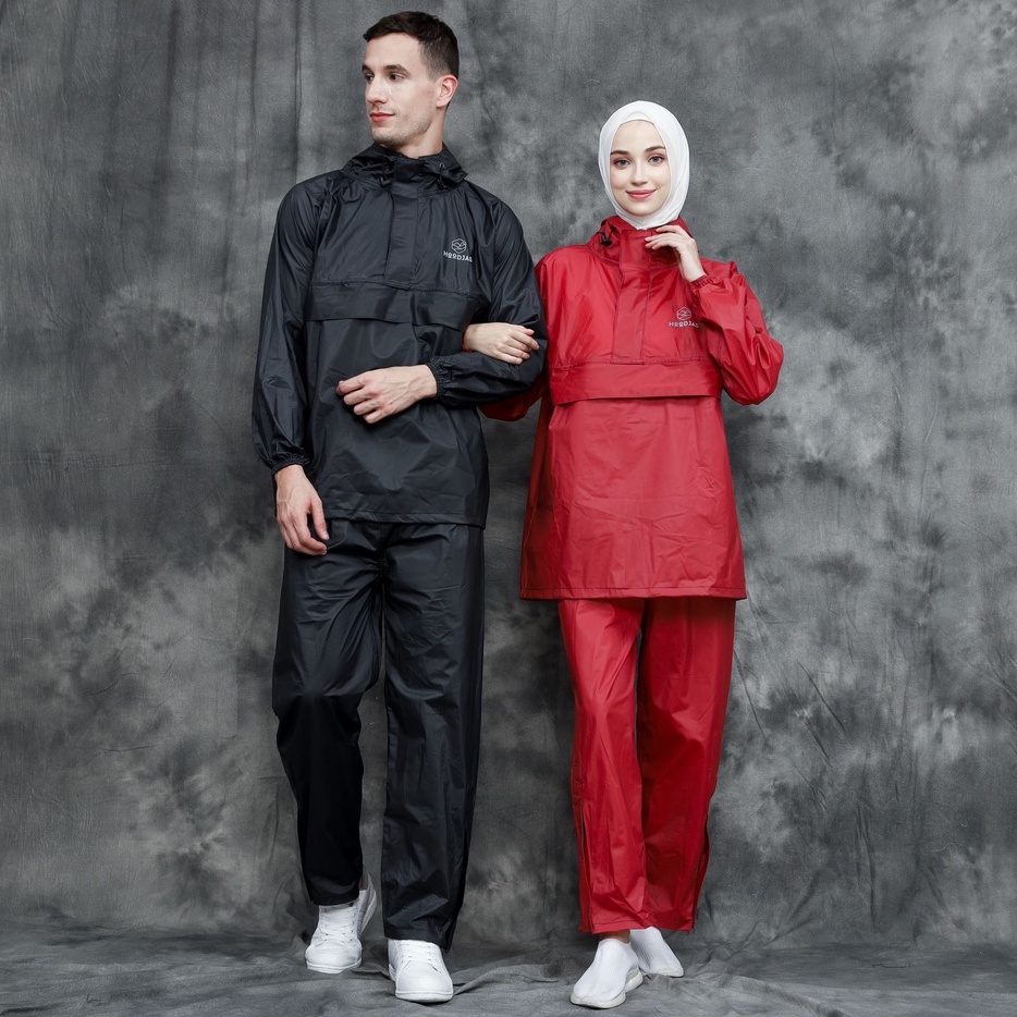 HOODJAS KANGAROO RAINCOAT Paket Couple Jas Hujan Kangguru Anti Bocor Jas Hujan Saku Kangguru Pria Wanita Dewasa Anti Air Bahan PVC Nylon Waterproof