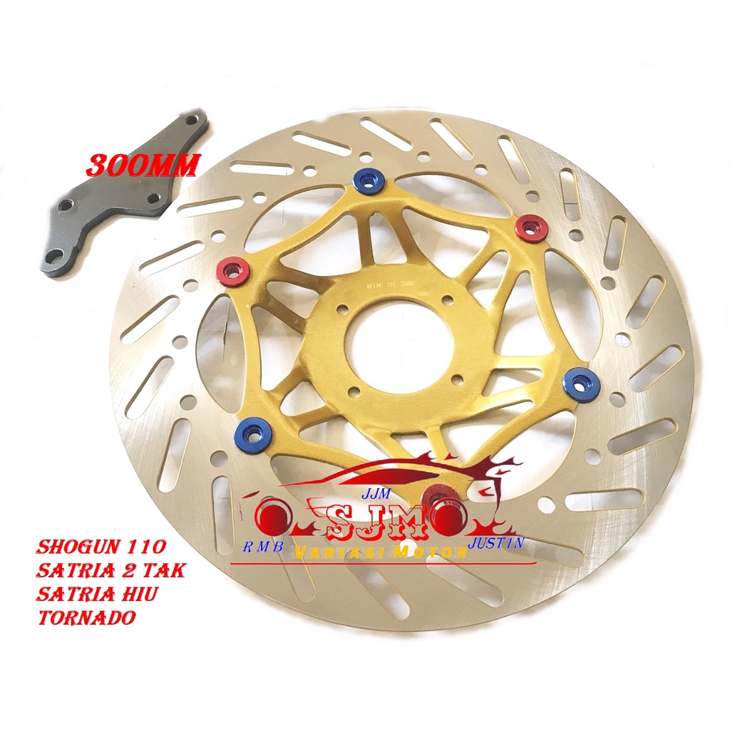 PIRINGAN LEBAR SATRIA SHOGUN 110 TORNADO CAKRAM 300MM SATRIA 2 TAK/SATRIA HIU/TORNADO/SHOGUN 110 CEKUNG BAUT 4