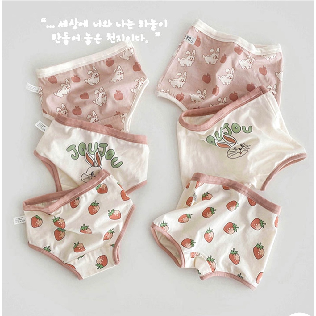 Little Moly CD005 Celana Dalam Jou Jou Bunny Anak Cewek Korea Premium Import 1 pack isi 3 pc