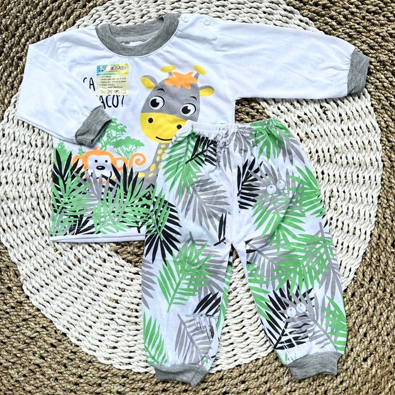 Setelan bayi pyama bayi lengan panjang 6-12 Bulan