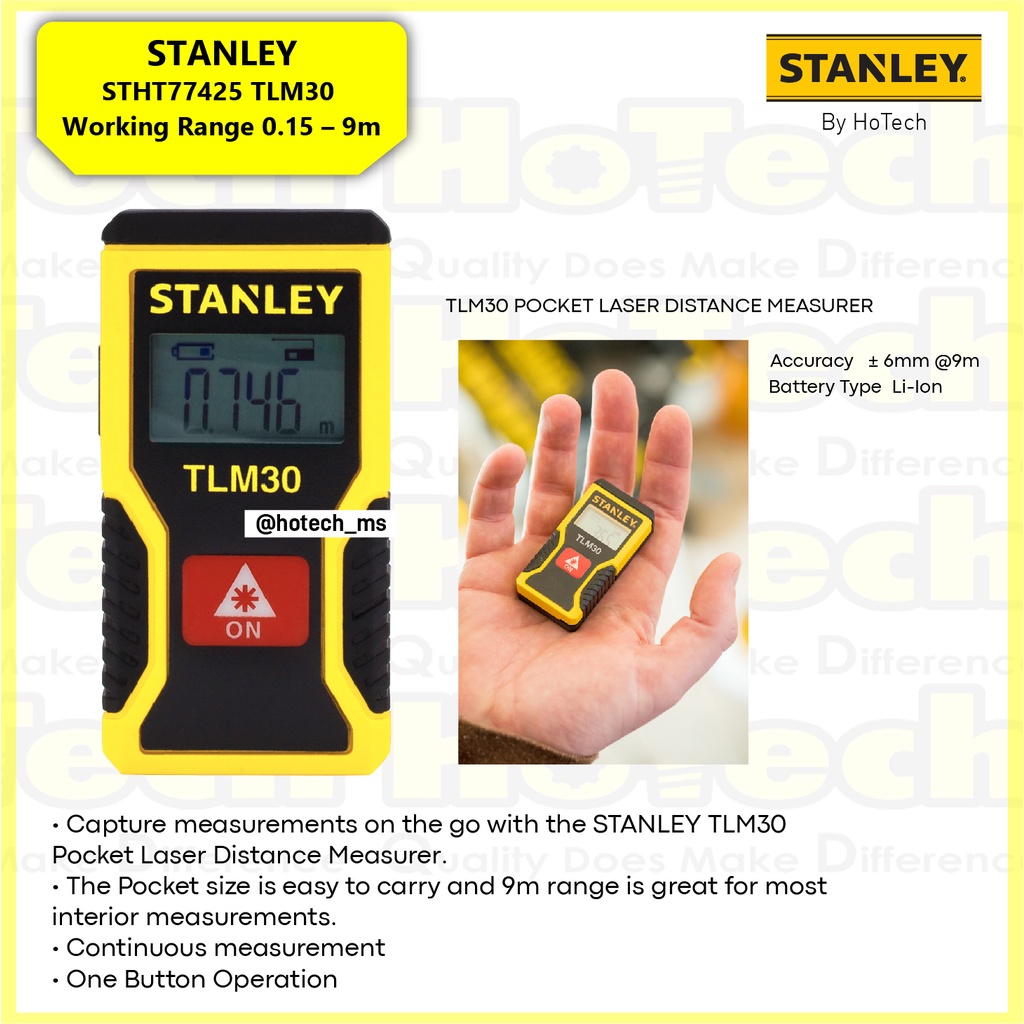 Meteran Laser Stanley STHT77425 TLM30 9 Meter
