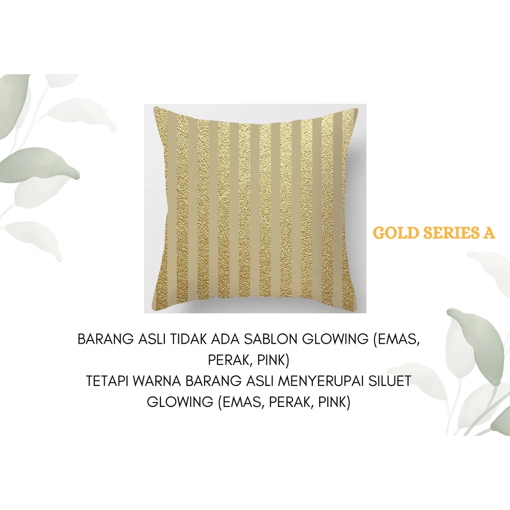 Golden Series Pillow Cushion Cover / Sarung Bantal Sofa Kursi Vintage / Dekorasi / Edisi Gold