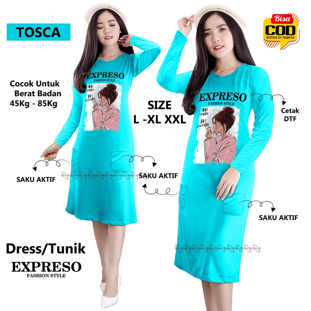 Tunik Wanita Long Drees EXPRESO TM 00092B BISA COD &amp; Gratis Ongkir Tunic Bahan Fleece terry dewasa Daster santai Perempuan Santai Tidur Selutut Daster ABG Dewasa Kekinian Terbaru Terlaris Paling Tren Cewek Wanita