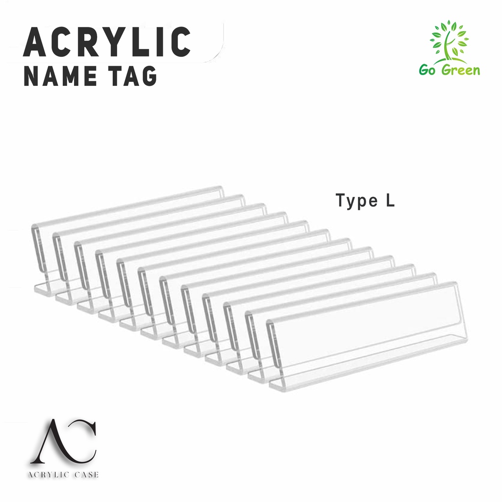 

Acrylic Display Name Card Holder Organizer Model L / Papan Nama Akrilik Meja Custom Model L