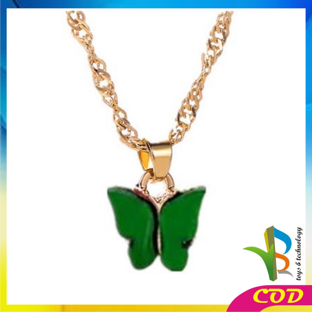 RB-K76 Kalung Kupu Kupu Butterfly Kalung Rantai Akrilik Kupu Kupu Korean Fashion Kalung Rantai Wanita Aesthetic Import Ala Korea