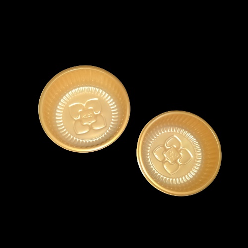 [100pcs] Mika Mooncake Bulat 8cm Gold Tanpa Tutup | mika kue bulan | mika imlek