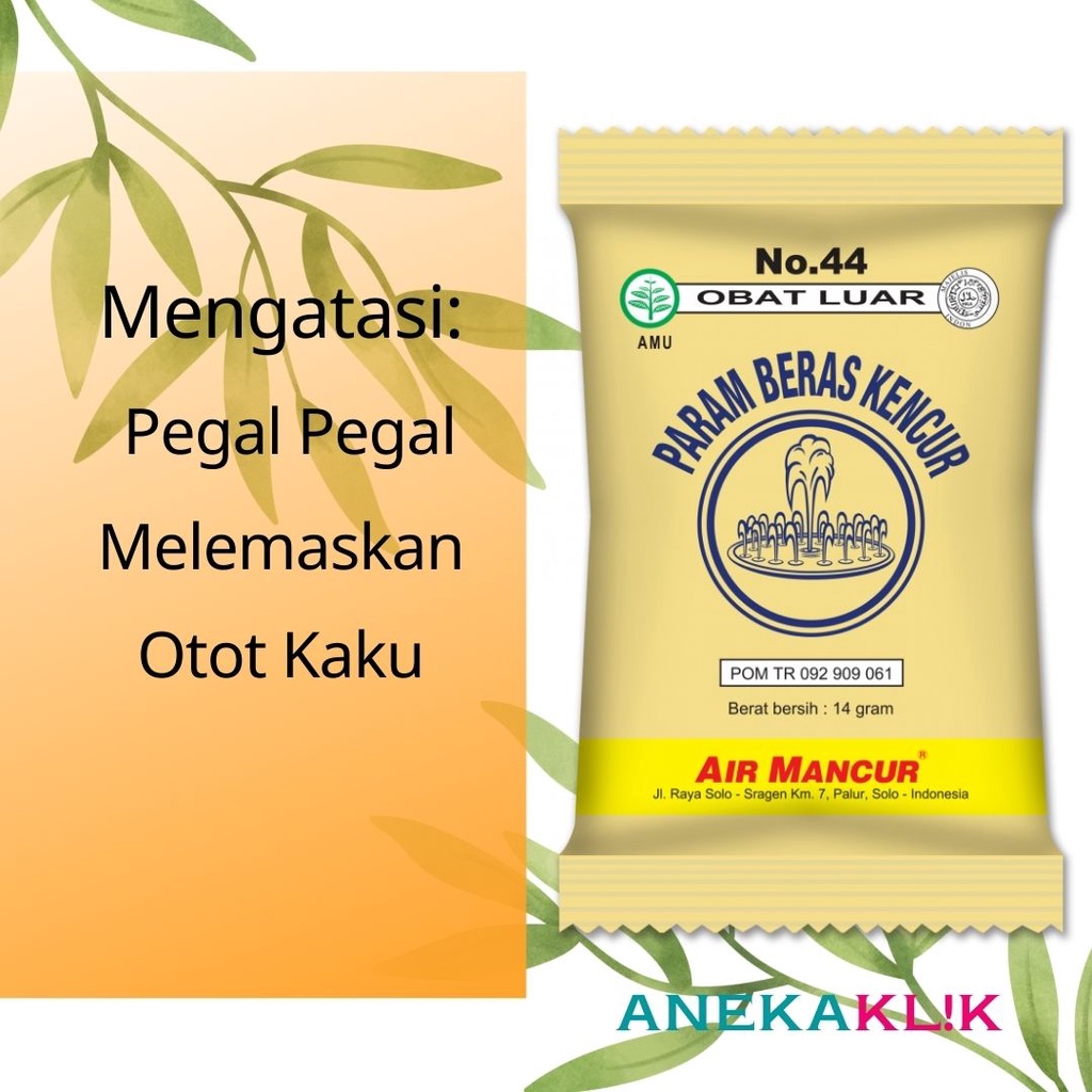 PAREM BERAS KENCUR AIR MANCUR PARAM BERAS KENCUR AIR MANCUR