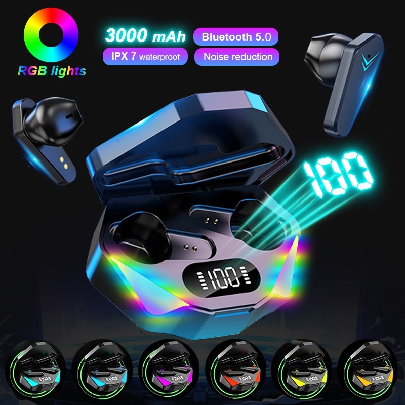 [ready stock] Headset Bluetooth Gaming TWS  5.0 Earphone  Bluetooth X15 Full Bass Noise Cancelling Earbuds HiFi Stereo Handsfree cod