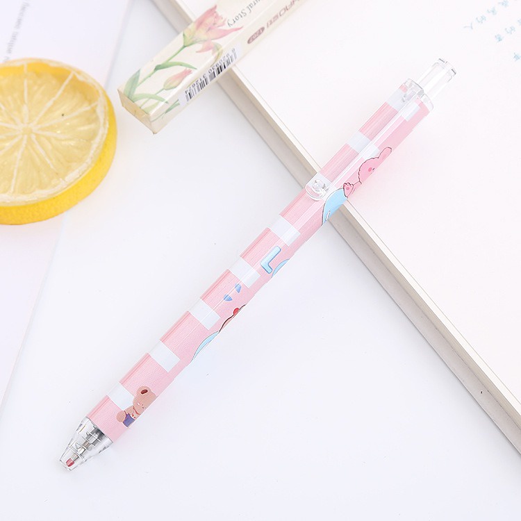 6 pcs Pena Pen Pulpen Cetek Cetekan Set Motif Bear Beruang GMALL-ST0111