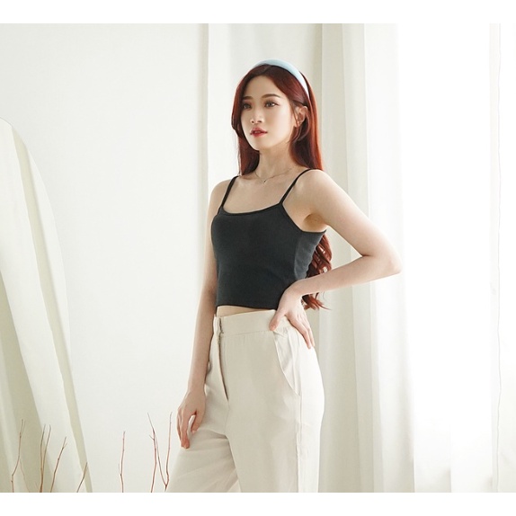 CAVALU Basic Tanktop Rajut Knit Crop Top Korea Tank Top Tali 136