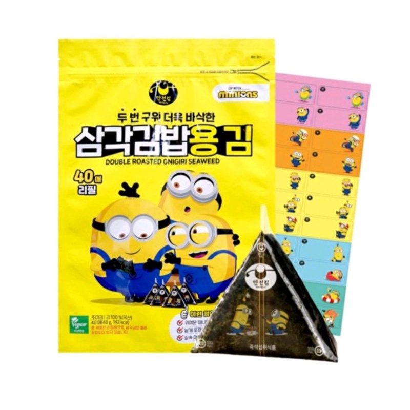 

Minions Double Roasted Onigiri Seaweed Korea Rumput Laut Gimjaban