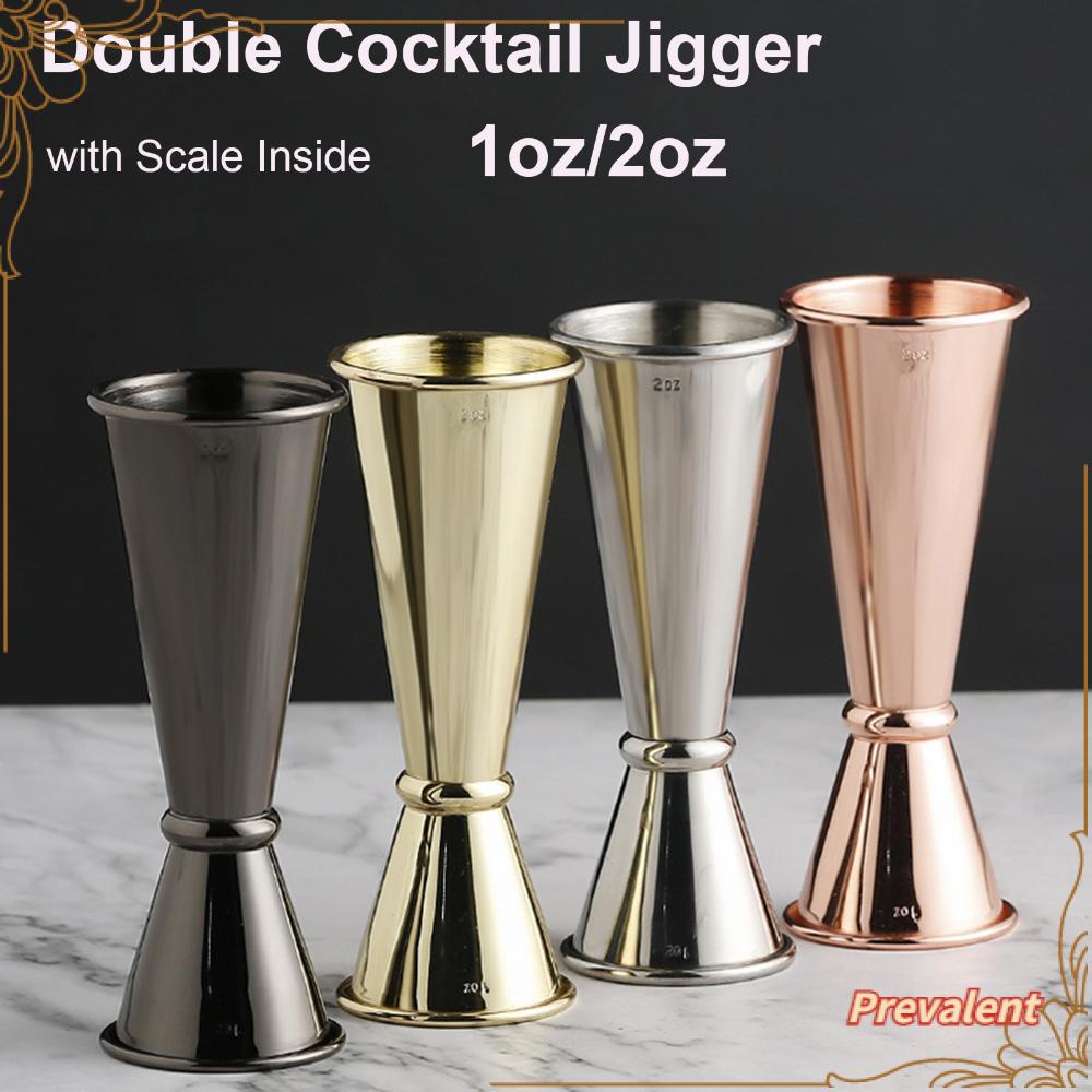 Preva 1oz 2oz Double Cocktail Jigger Tuang Minuman Desain Ganda Measure Cup Stainless Steel