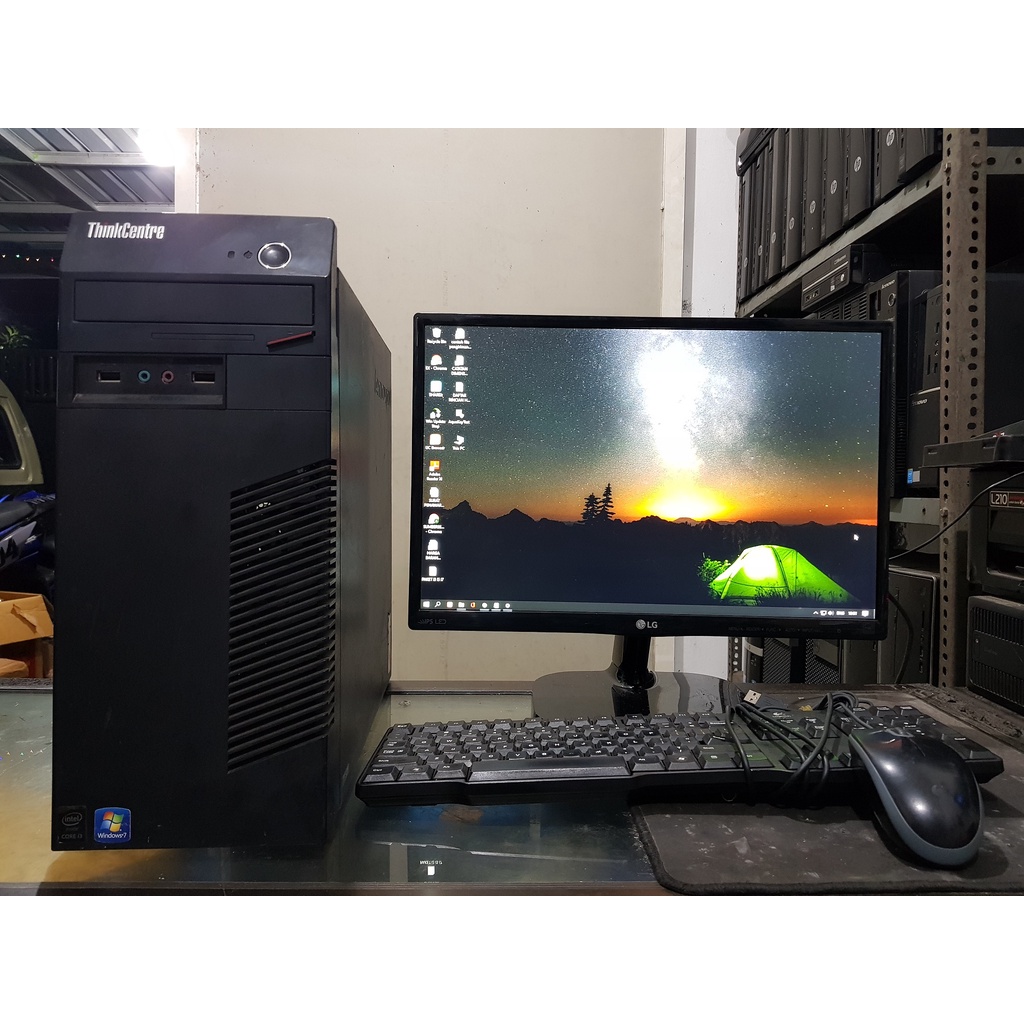 PC BUILTUP LENGKAP CORE i3 2100 RAM 8GB SSD 120GB HDD 500GB MONITOR 19&quot; KEY &amp; MOUSE