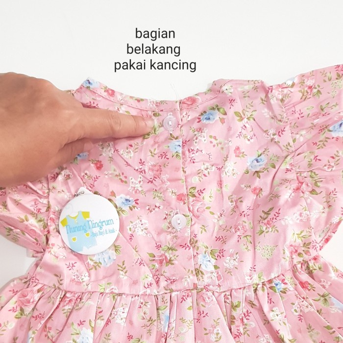 pakaian-bayi-perempuan- baju bayi perempuan dress set topi bonet dan sepatu -perempuan-bayi-pakaian