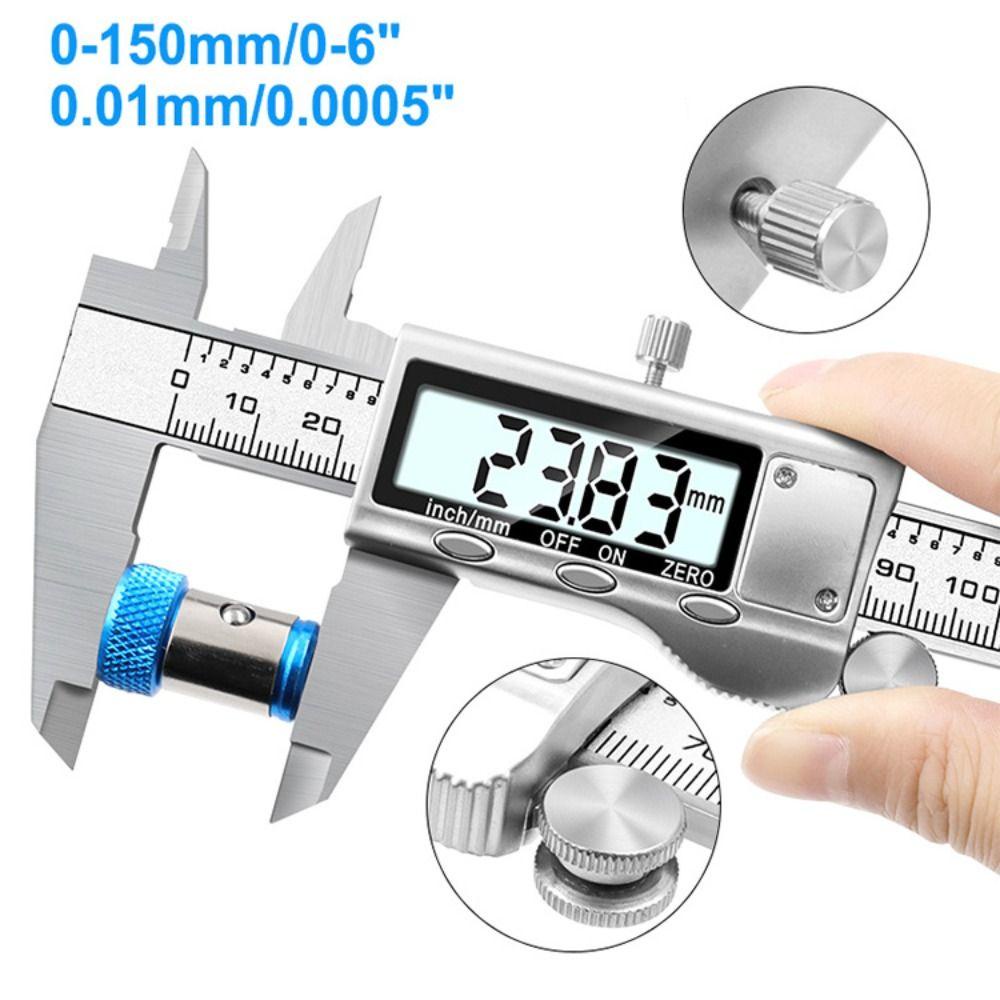 Rebuy Jangka Sorong Digital Elektronik 0-150mm Stainless Steel Digital Ruler Micrometer