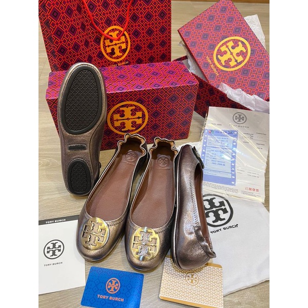 Sepatu Tory Burch Miror flat ballerina full kulit (balet) / tory flat ballerina / kulit domba