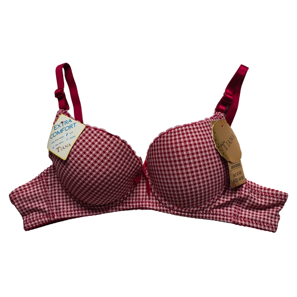 Bra Tiana  K108 CUP A uk 34 - 40 Kawat Kait 2 Busa Push Up