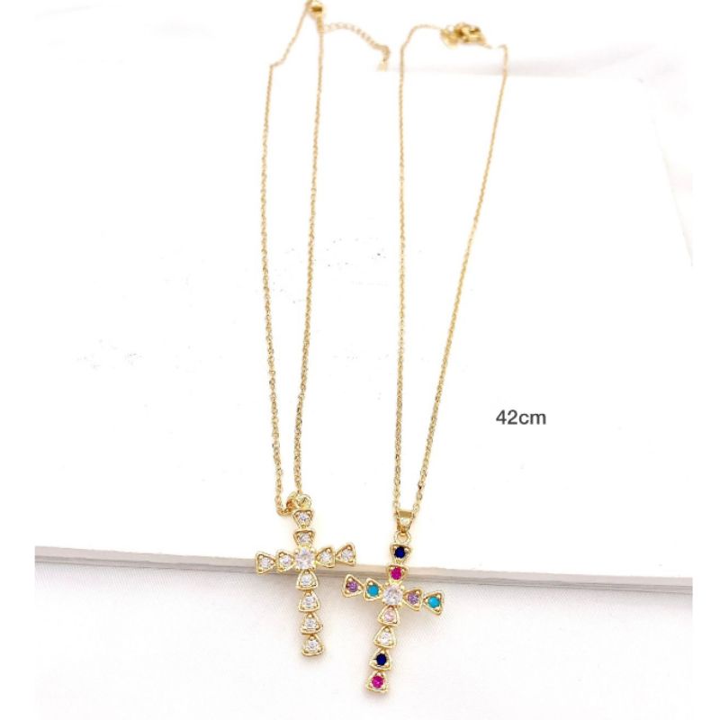 Kalung Titanium Asli kilau mirip emas asli Premium Quality Anti karat anti alergi Stainless steel ori mata kilau K041