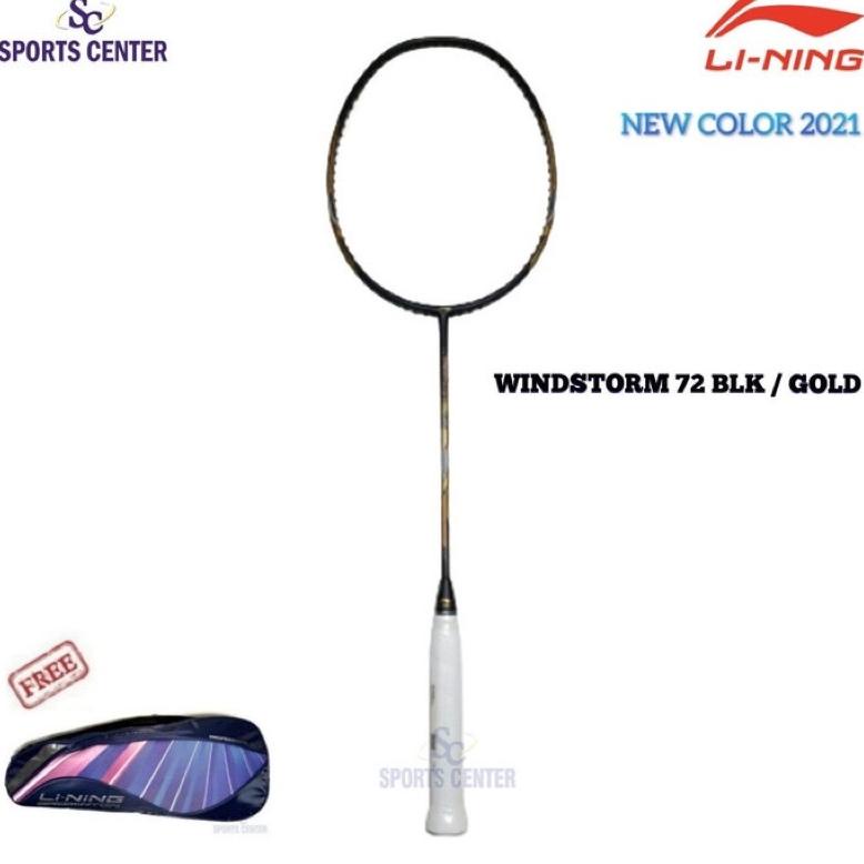 New Color Raket Badminton Lining Windstorm 72 Black / Gold