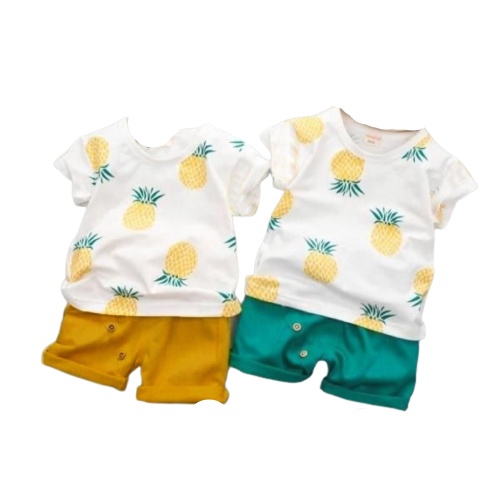 Zahra Setelan Anak Laki Laki Pine Summer Bahan Katun | Pakaian Anak Lucu Umur 1-5 Tahun