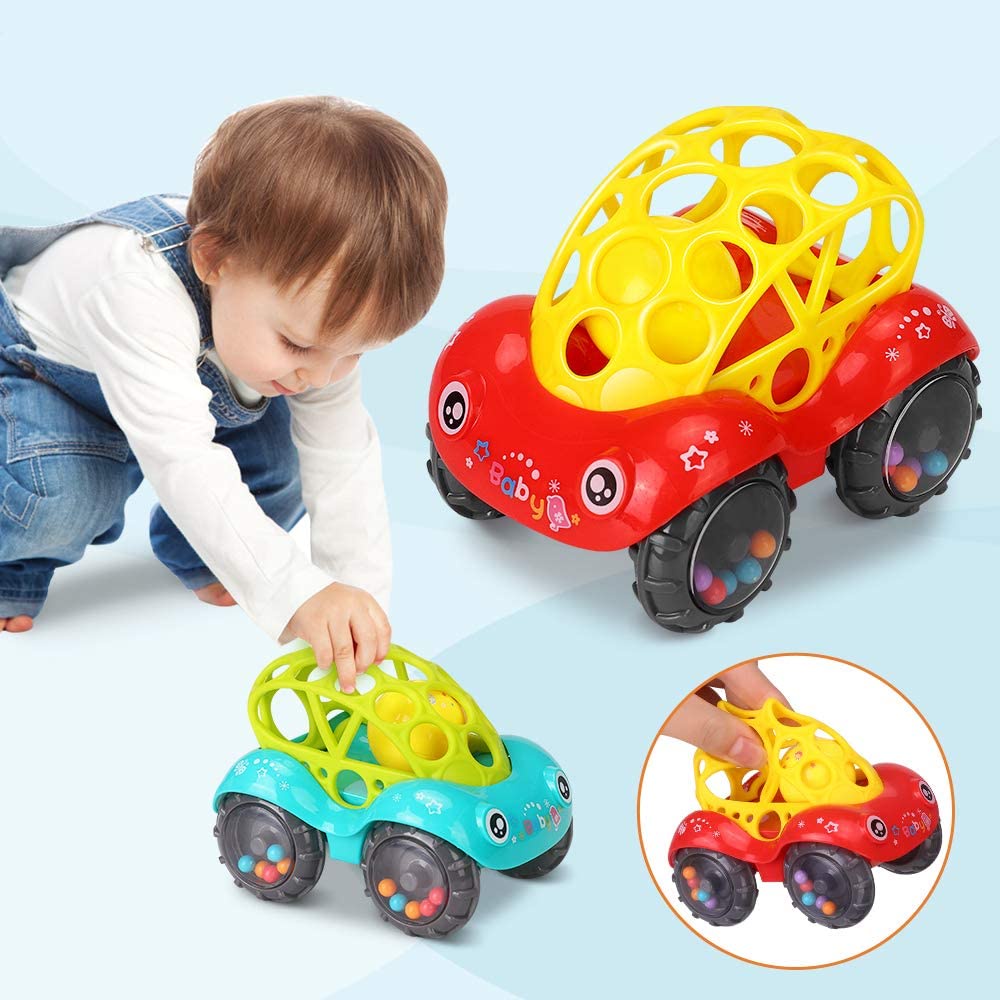 Baby Plastik Hand Jingle Shaking Bell Mobil Mainan Kerincingan Musik Handbell Untuk Anak Warna Random