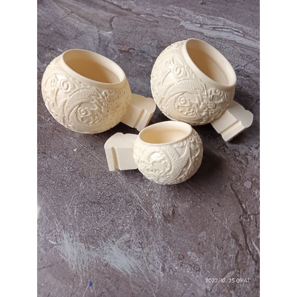 Cepuk Cangkir Mangkok Pakan Burung Anis/Murai/Kenari Motif Naga